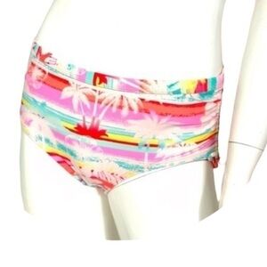 Palm Tree neon high waist bikini bottoms‎ only XL